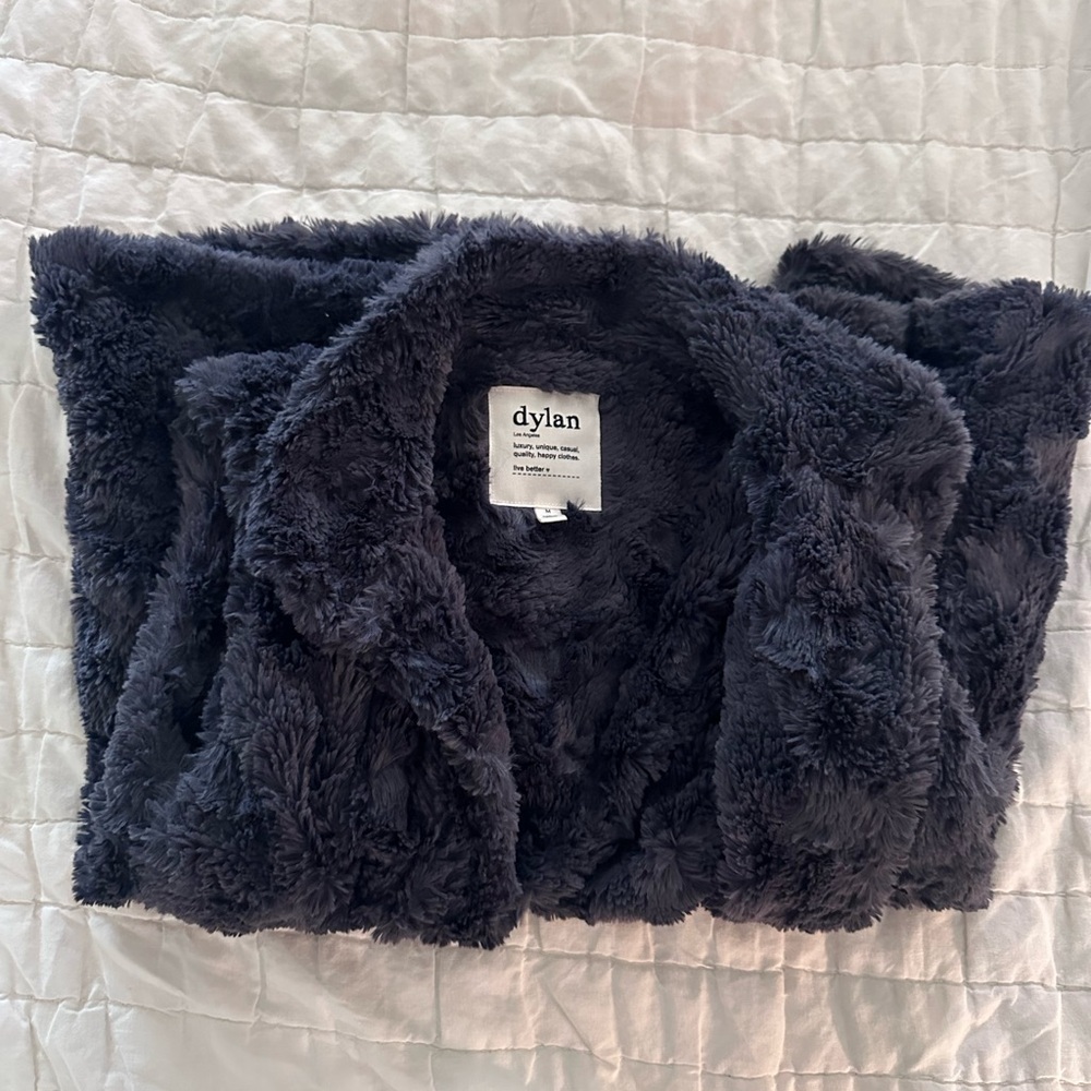 Dylan Plush Faux Fur Vest - Charcoal